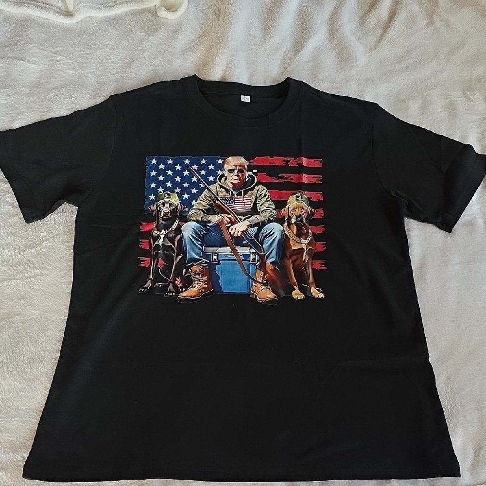 🇺🇲 Trump American Flag Labrador T-shirt Sx Med 🇺🇲